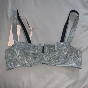 House of Cb Bra sparkly silver bra top